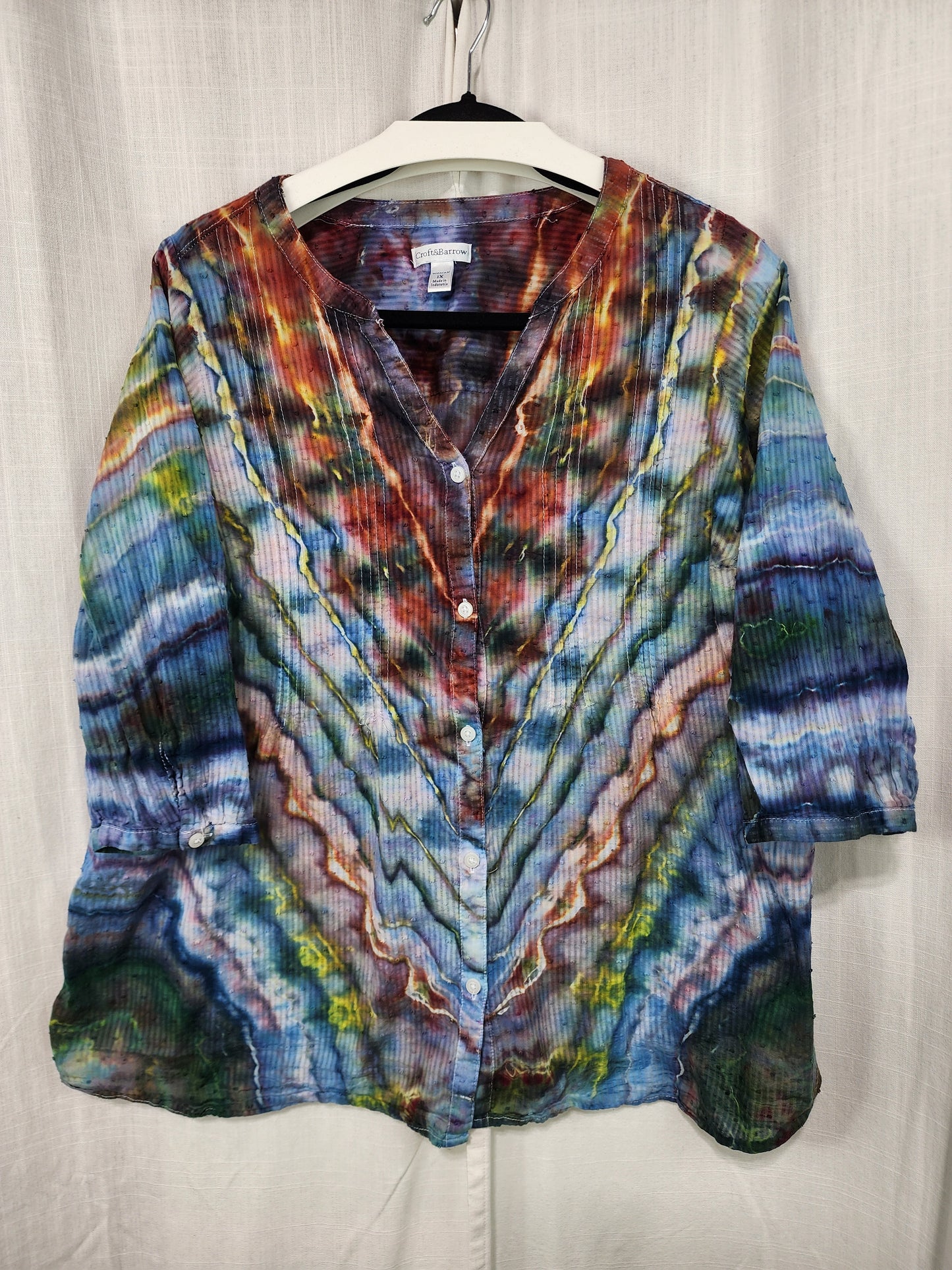 Celestial Storm: Women's button up blouse size 1X