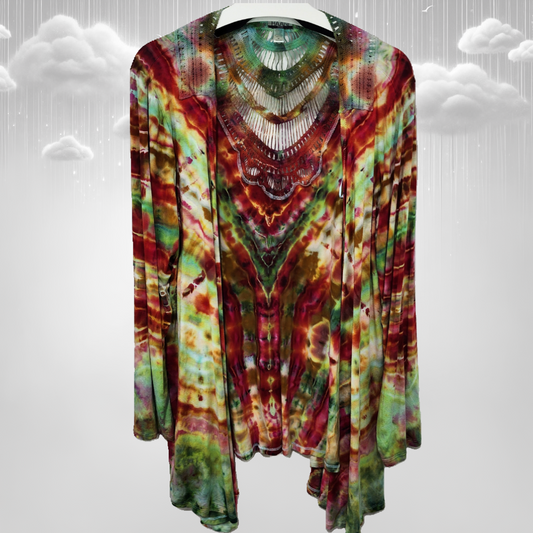 Rainbow's End: Women's Waterfall Cardigan, size 2XL